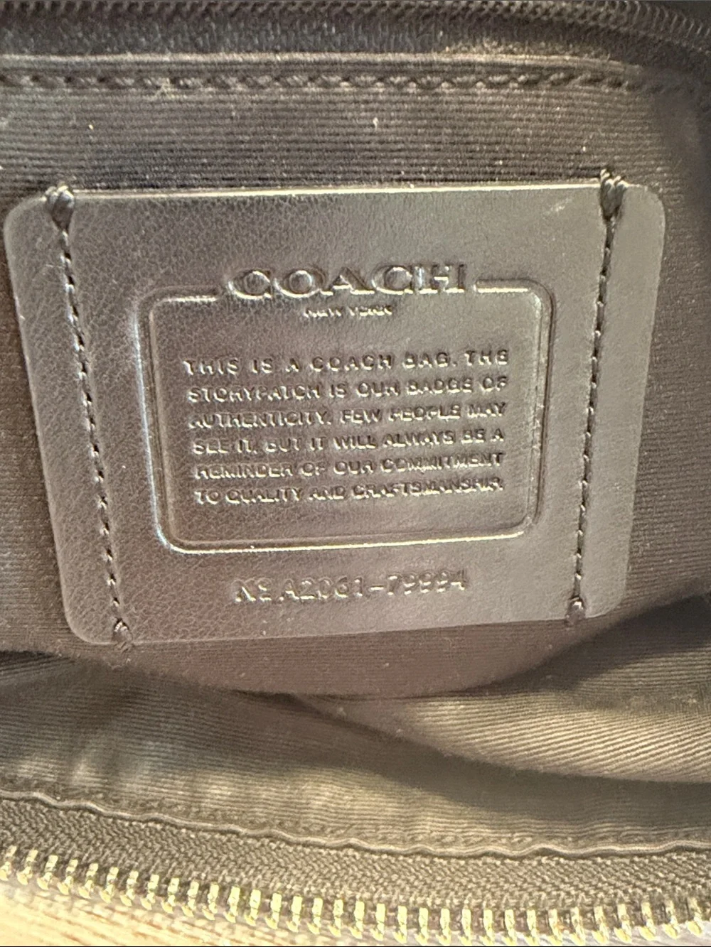 Coach Black Pebbled Leather Hobo Shoulder Bag with Silver Hardware